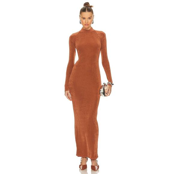 Camila Coelho Flavia Open Back Maxi Dress in Dark Brown Size XL - Picture 1 of 11
